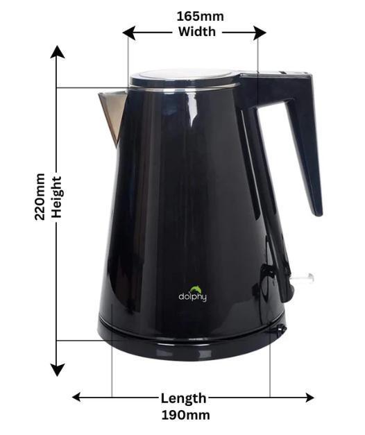 1.2L Stainless Steel Electric Kettle – Black
