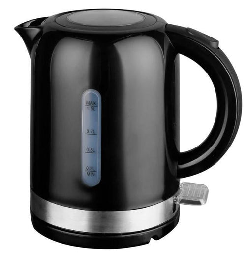 1L Black Electric Kettle High Grade ABS Material