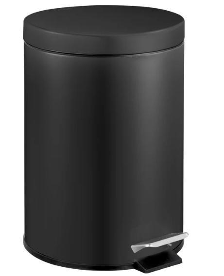 5L Round Stainless Steel Pedal Bin - Black or White