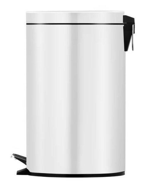 5L Round Stainless Steel Pedal Bin - Black or White