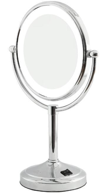 5X & 1X LED Tabletop Magnifying Mirror – Chrome