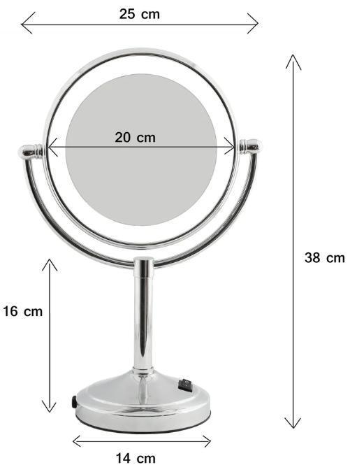 5X & 1X LED Tabletop Magnifying Mirror – Chrome