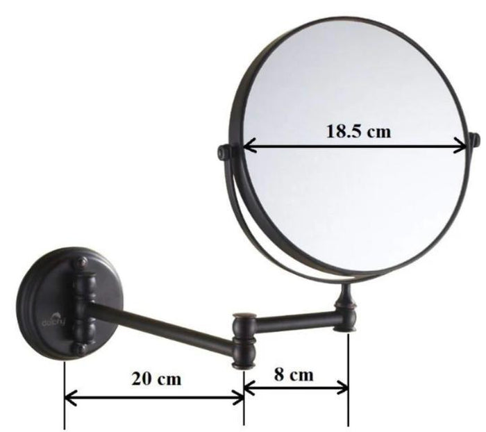 5X & 1X Wall Mount Magnifying Mirror – Matte Black
