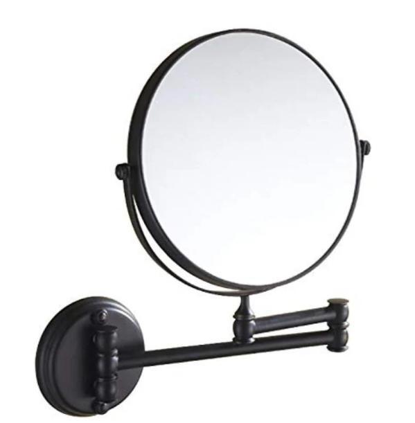 5X & 1X Wall Mount Magnifying Mirror – Matte Black