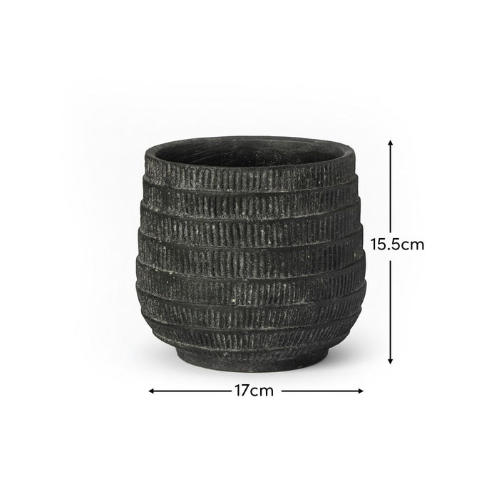 Abala Rustic Grey Cement Plant Pot - Laura James