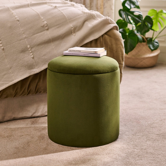 Abigail Storage Pouffe/Footstool - Fern Green - Laura James