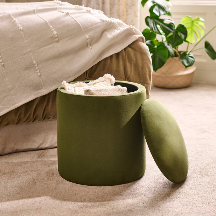 Abigail Storage Pouffe/Footstool - Fern Green - Laura James