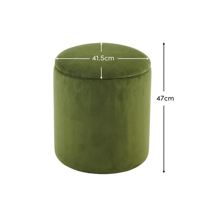 Abigail Storage Pouffe/Footstool - Fern Green - Laura James