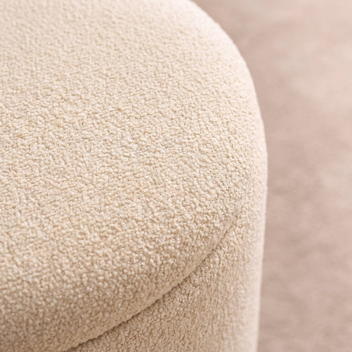 Abigail Storage Pouffe/Footstool - Light Beige Boucle - Laura James