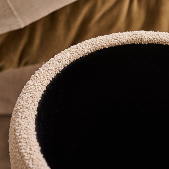 Abigail Storage Pouffe/Footstool - Light Beige Boucle - Laura James