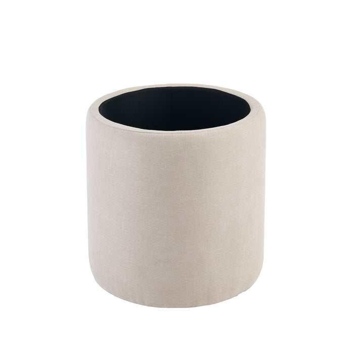 Abigail Storage Pouffe/Footstool - Soft Beige - Laura James