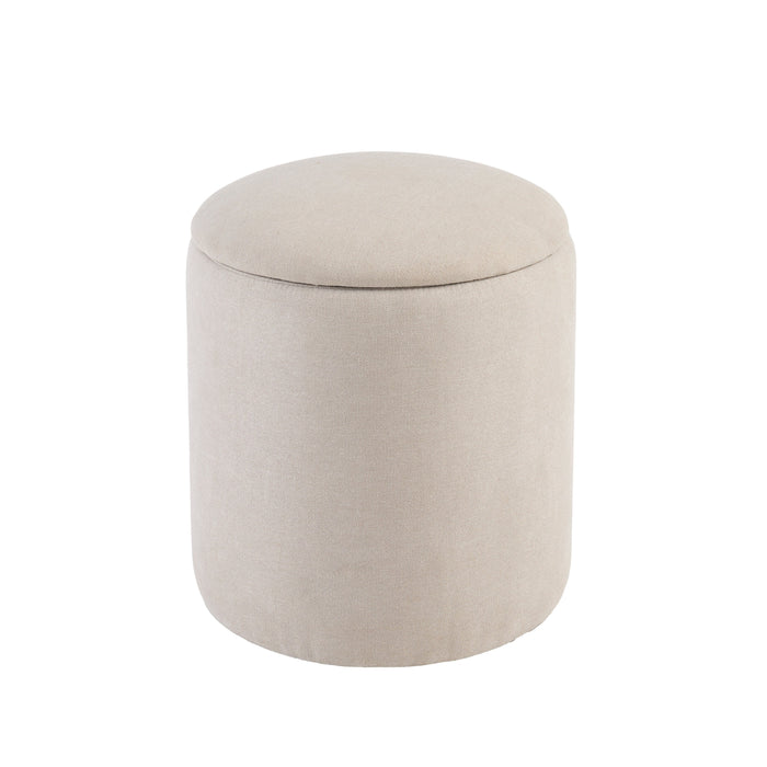 Abigail Storage Pouffe/Footstool - Soft Beige - Laura James