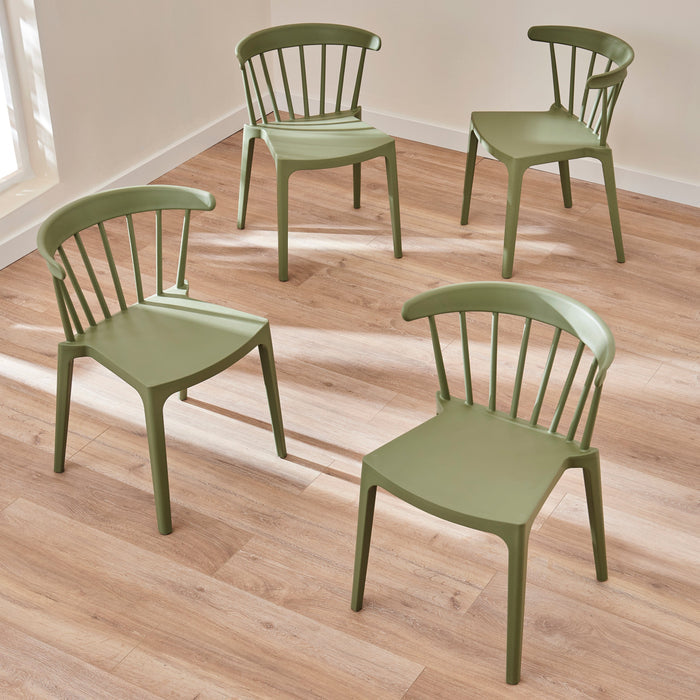 Agatha Dining Chairs - Set of 4 - Olive Green - Laura James