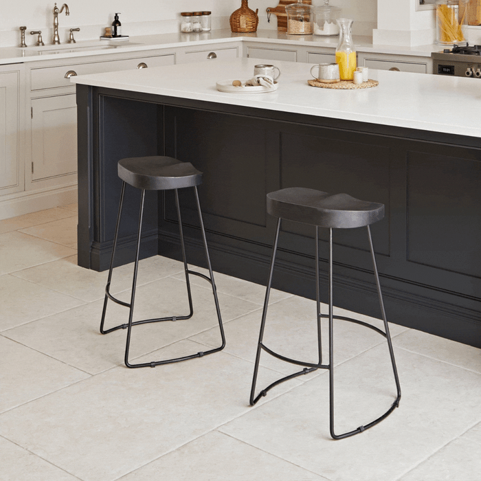 Aiden Black Mango Wood Backless Bar Stool - Set of 2
- Laura James