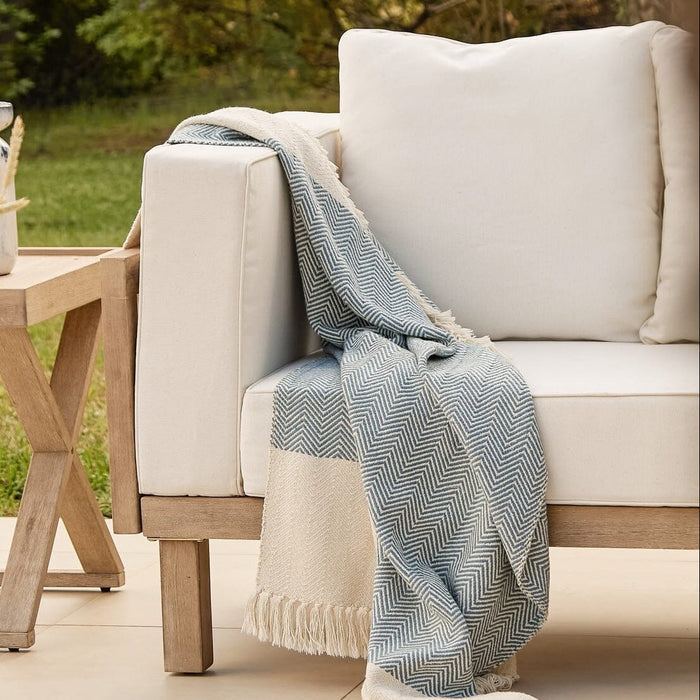 Akira 5 Seater Wooden Garden Sofa Set with 2 Akira Side Tables - Laura James