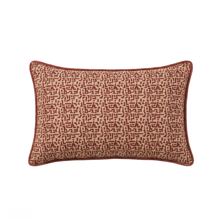 Aldeburgh 35x55cm Cushion Cover - Russet Red Abstract - Laura James