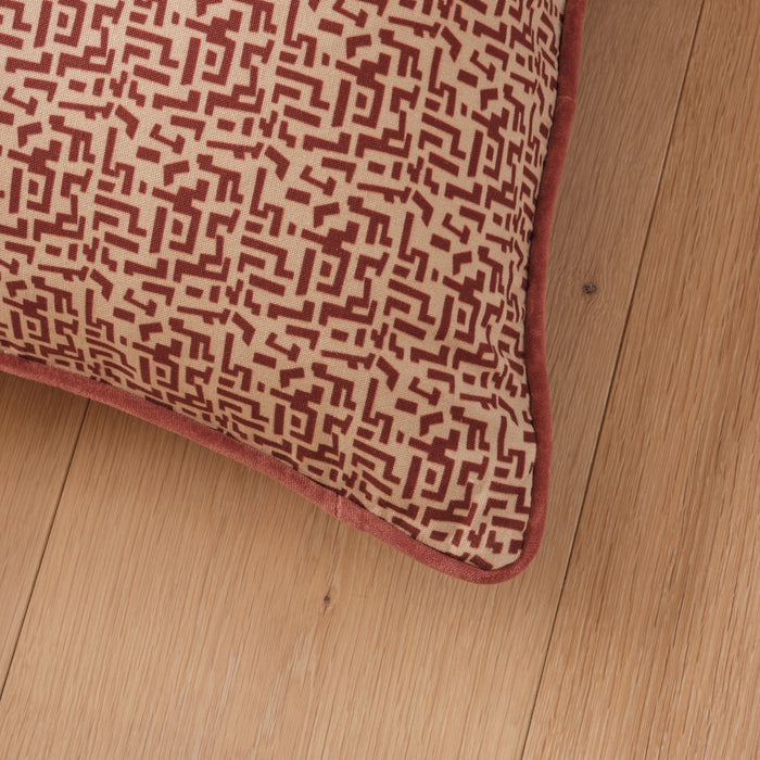 Aldeburgh 35x55cm Cushion Cover - Russet Red Abstract - Laura James