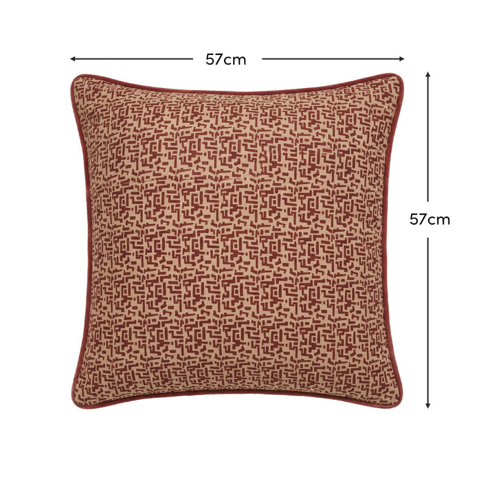 Aldeburgh 57x57cm Cushion Cover - Russet Red Abstract - Laura James