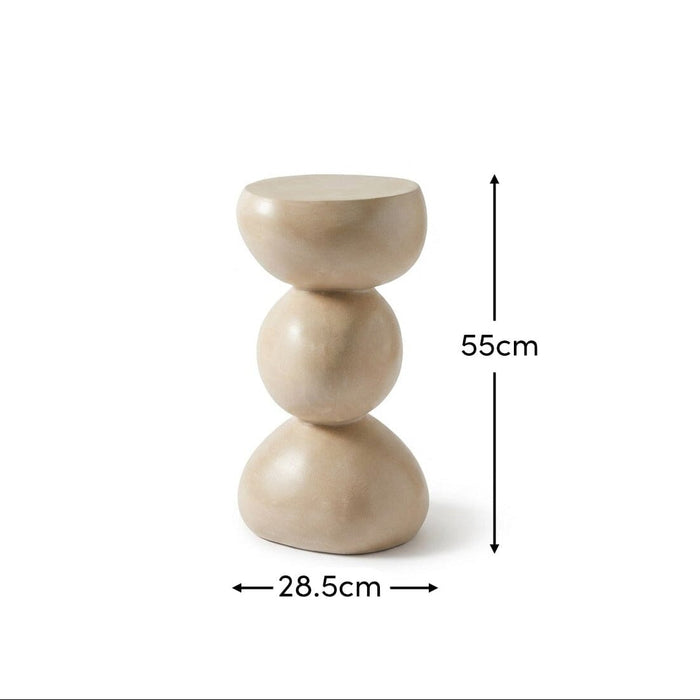 Alder Small Concrete Garden Side Table - Sand - Laura James