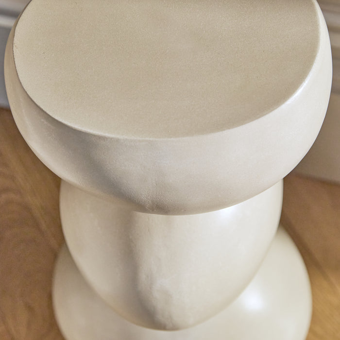 Alder Concrete Round Side Table - Sand - Laura James