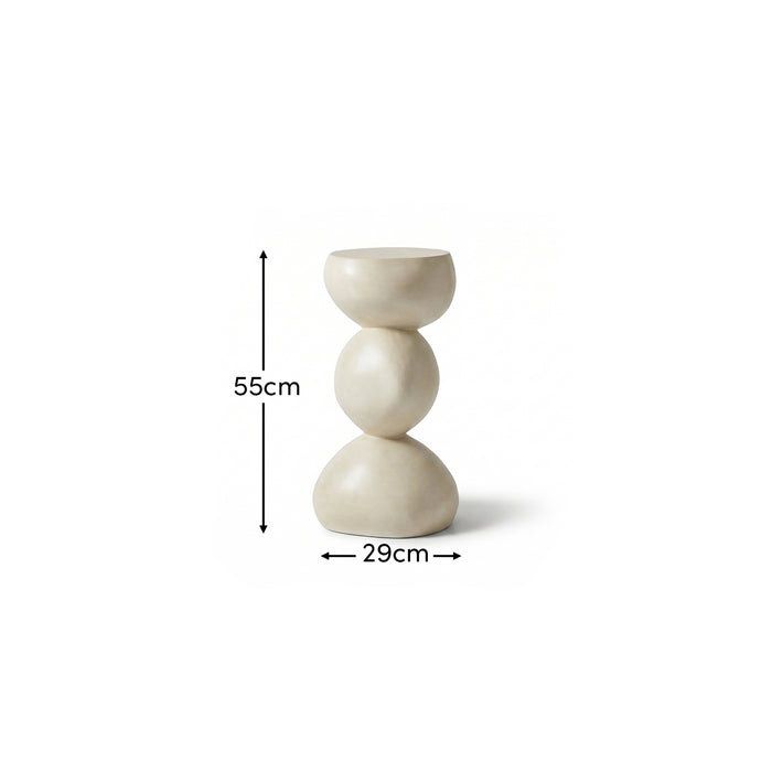 Alder Concrete Round Side Table - Sand - Laura James