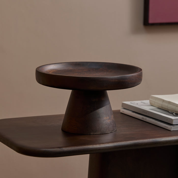 Alder 30cm Wooden Cake Stand - Coffee Brown Mangowood - Laura James