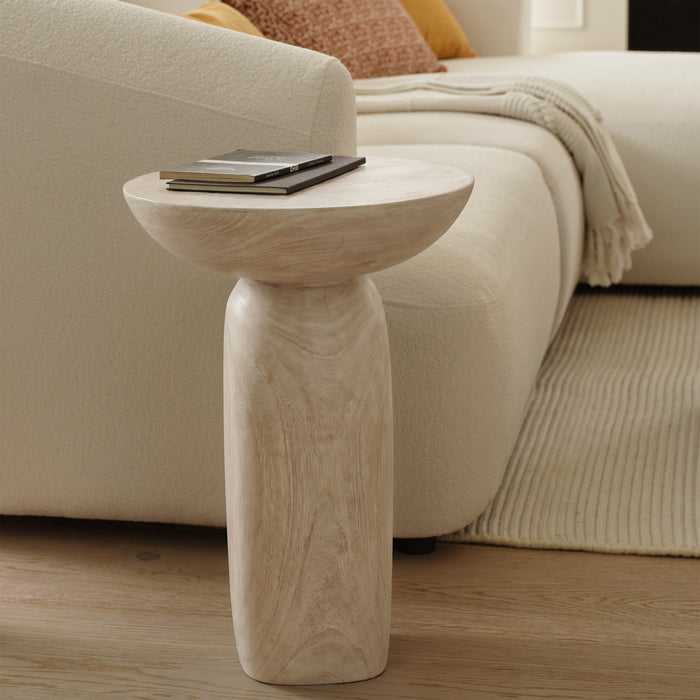 Alder 35cm Limewash Side Table - Laura James