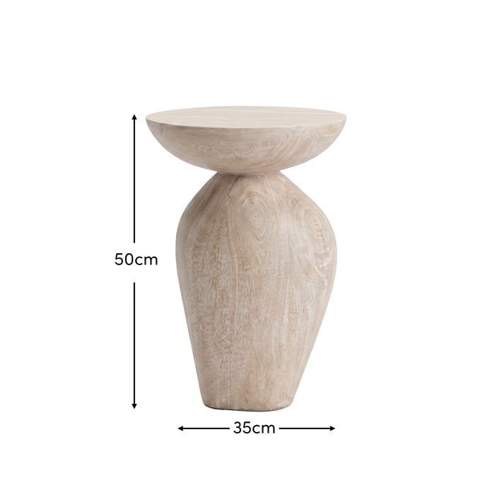 Alder 35cm Limewash Side Table - Laura James