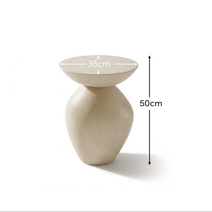 Alder Concrete Garden Side Table - Sand - Laura James