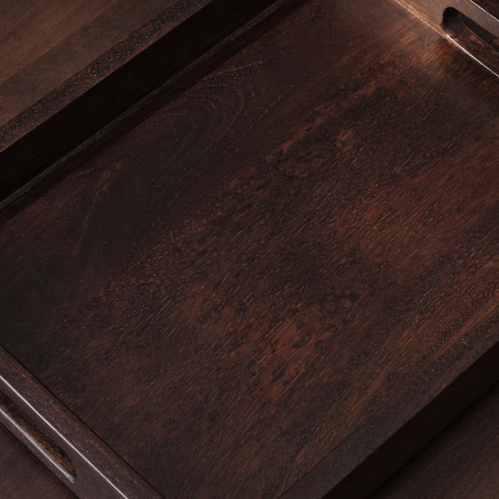 Alder 40cm Rectangular Wooden Tray - Coffee Brown - Laura James