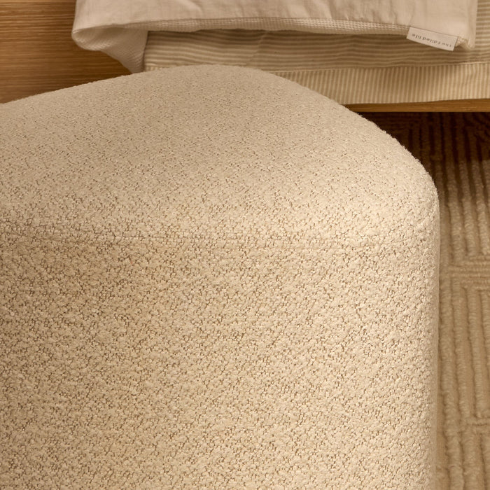 Alder Footstool - Oat Boucle - Laura James