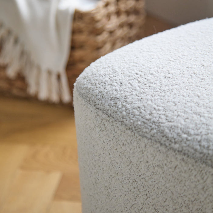 Alder Footstool - Oat Boucle - Laura James