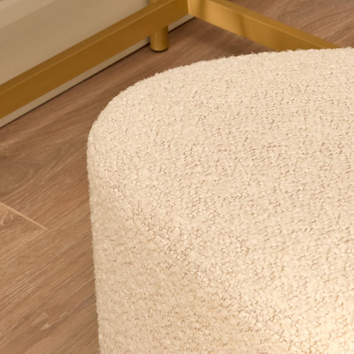 Alder Footstool - Oat Boucle - Laura James