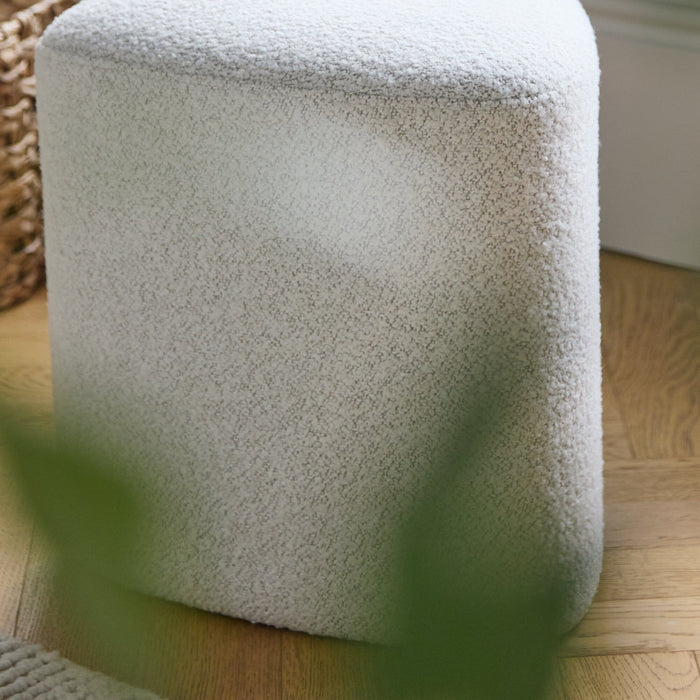 Alder Footstool - Oat Boucle - Laura James