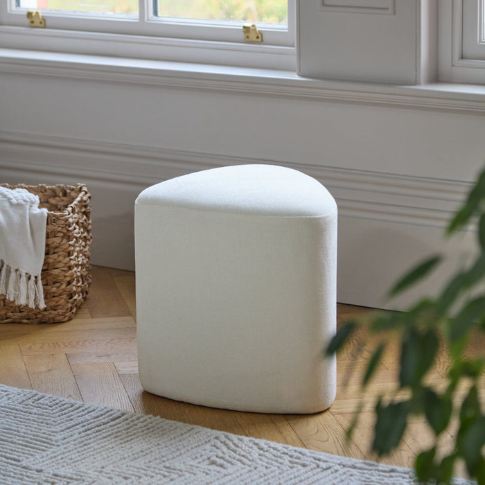 Alder Footstool - Oyster White - Laura James