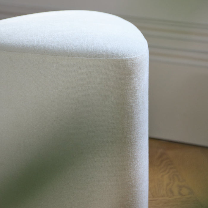 Alder Footstool - Oyster White - Laura James