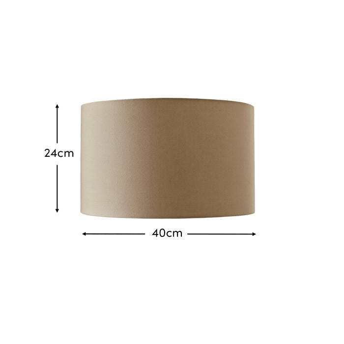 Alderton 40cm Cotton Lamp Shade - Taupe - Laura James