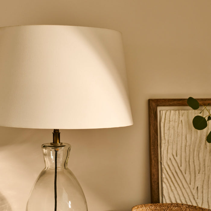 Aldsworth 35cm Table Lamp with Coningsby 40cm Cotton Lamp Shade - Snow White - Laura James