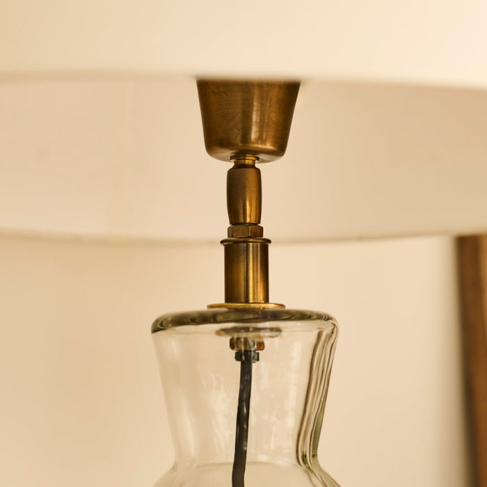 Aldsworth 35cm Table Lamp with Coningsby 40cm Cotton Lamp Shade - Snow White - Laura James