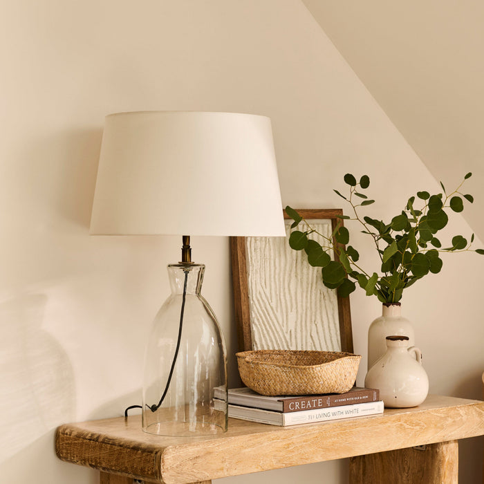 Aldsworth 35cm Table Lamp with Coningsby 40cm Cotton Lamp Shade - Snow White - Laura James