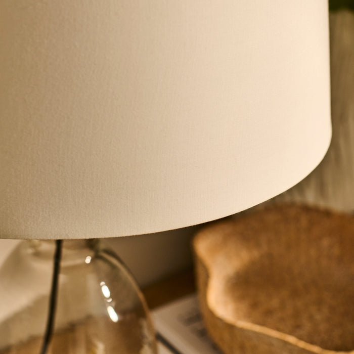 Aldsworth 35cm Table Lamp with Coningsby 40cm Cotton Lamp Shade - Snow White - Laura James