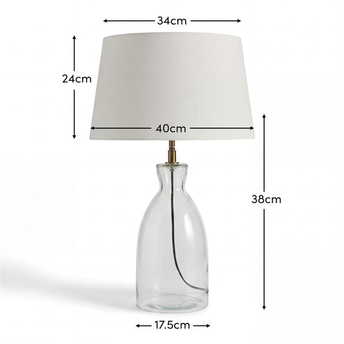 Aldsworth 35cm Table Lamp with Coningsby 40cm Cotton Lamp Shade - Snow White - Laura James