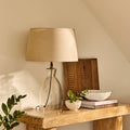 Aldsworth 35cm Table Lamp with Coningsby 40cm Cotton Lamp Shade - Taupe - Laura James