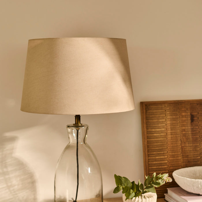 Aldsworth 35cm Table Lamp with Coningsby 40cm Cotton Lamp Shade - Taupe - Laura James