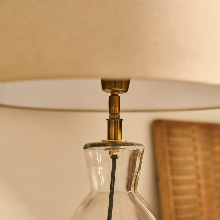 Aldsworth 35cm Table Lamp with Coningsby 40cm Cotton Lamp Shade - Taupe - Laura James