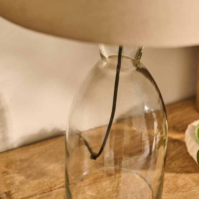 Aldsworth 35cm Table Lamp with Coningsby 40cm Cotton Lamp Shade - Taupe - Laura James