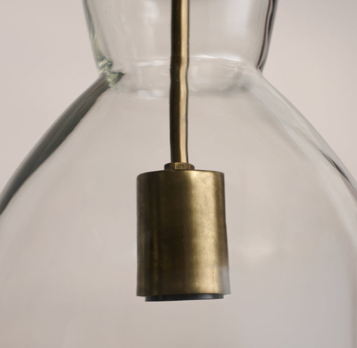 Aldsworth 37cm Glass Pendant Light - Gold with Clear Glass - Laura James
