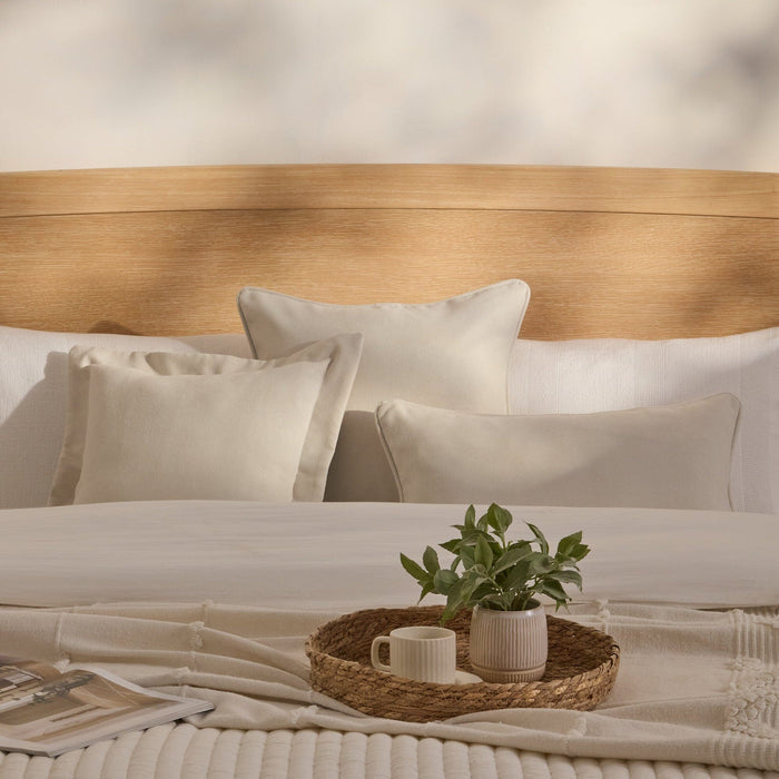 Alford 35x55cm Piped Edge Scatter Cushion Cover - Ivory - Laura James