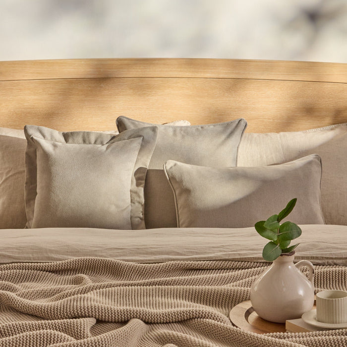 Alford 35x55cm Piped Edge Scatter Cushion Cover - Soft Beige - Laura James