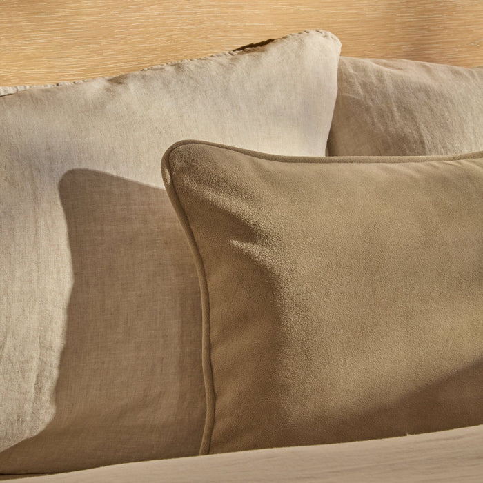 Alford 35x55cm Velvet Piped Edge Scatter Cushion Cover - Driftwood - Laura James